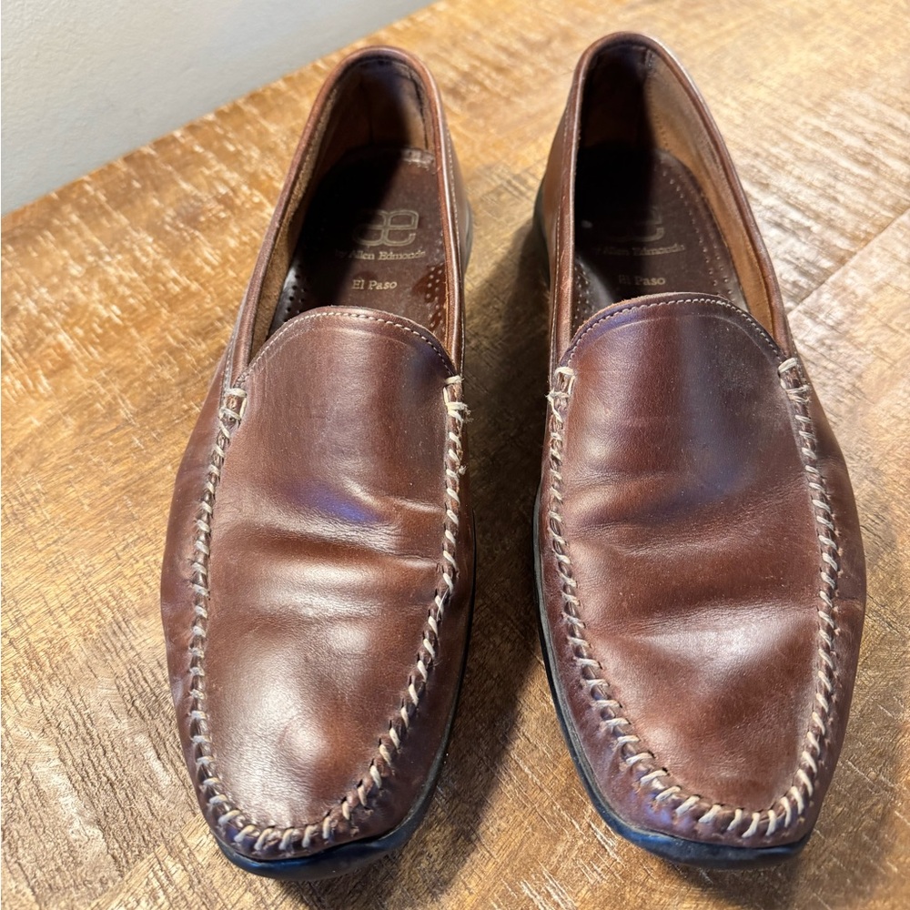 Allen Edmonds Brown Leather Moc-Toe Slip-Ons